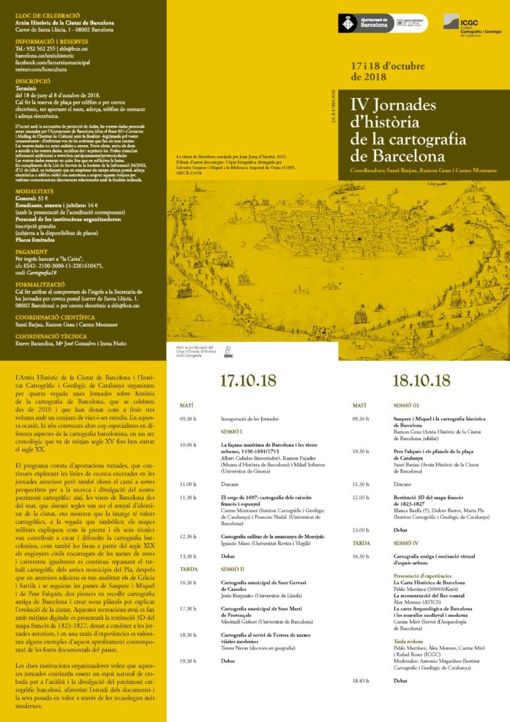 IV Jornades d’història de la cartografia de Barcelona
