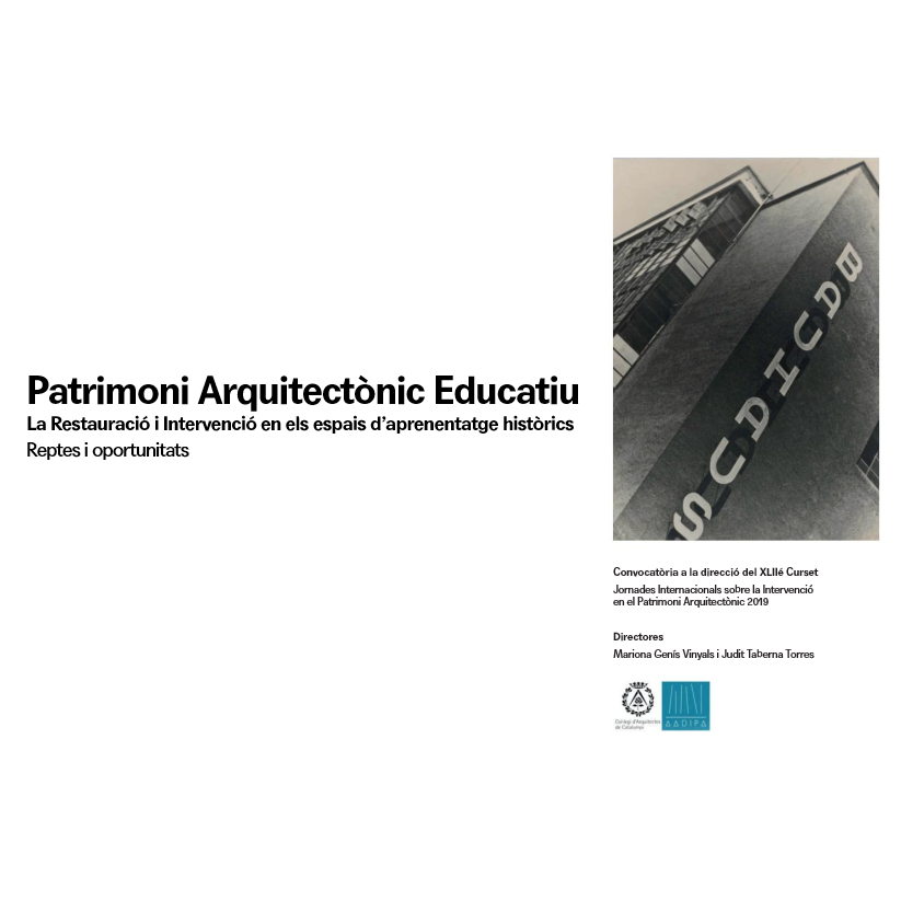 Ja tenim tema per el XLIIè curset: El Patrimoni Arquitectònic Educatiu